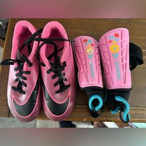 Nike cleats and shin guards